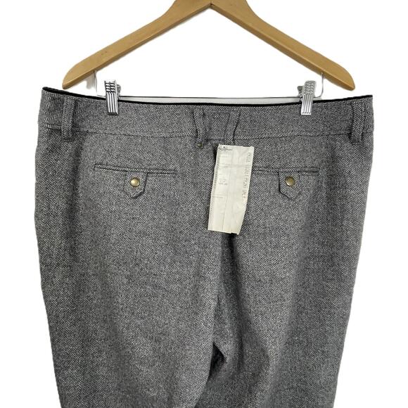 NWT Eddie Bauer Wool Blend Tweed Herringbone Dress Trousers Pants Gray 18 Lined - Picture 14 of 16